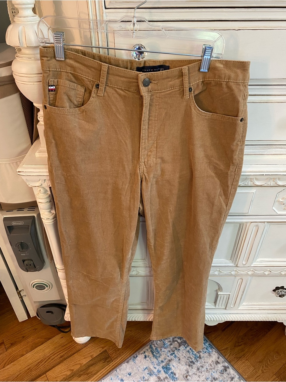 Tommy Hilfiger Women's Camel Brown Corduroy Boot Cut Pants